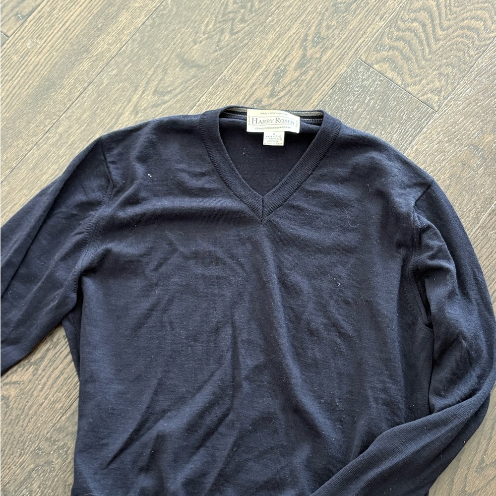 Harry Rosen Men's Black V-Neck Sweater
